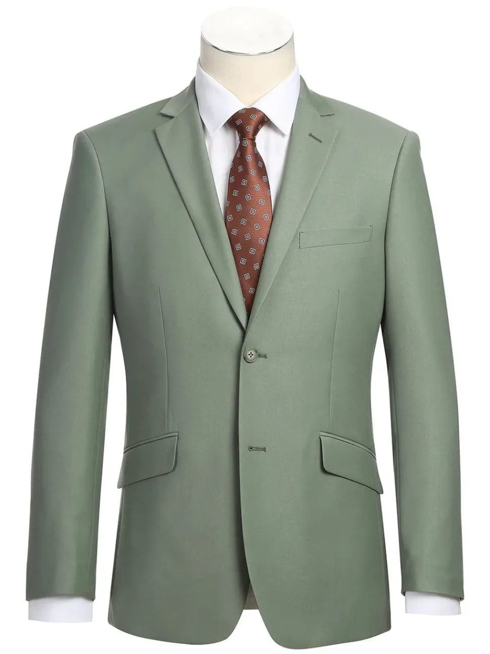 Raphael Mens Solid Sage Green Classic Fit 2 Piece Suit