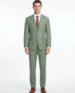 Raphael Mens Solid Sage Green Classic Fit 2 Piece Suit