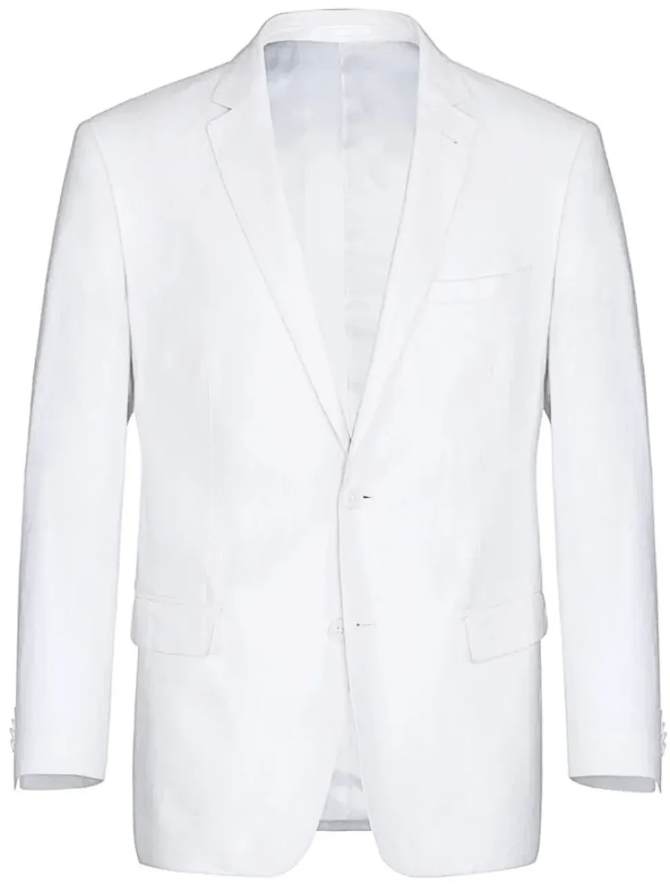 Raphael Mens Solid White Notch Lapel Classic Fit 100% Linen suit