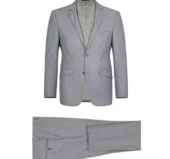 Raphael Men’s Stretch Light Gray Slim Fit Notch Lapel Two Button Suit