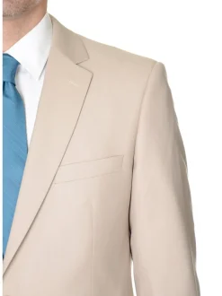 Raphael Mens Tan Light Brown Slim Fit Two Button Suit