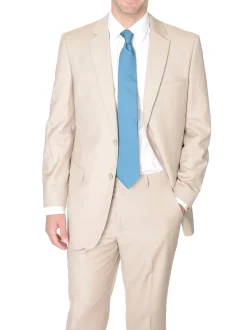 Raphael Mens Tan Light Brown Slim Fit Two Button Suit