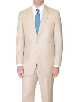 Raphael Mens Tan Light Brown Slim Fit Two Button Suit