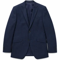 Raphael Mens Textured Blue Slim Fit Notch Lapel 2-Button Wool Suit