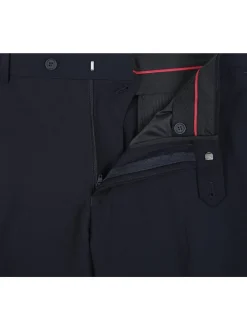 Raphael Men's Washable Flat Front Slim Fit Navy Blue Dress Pants