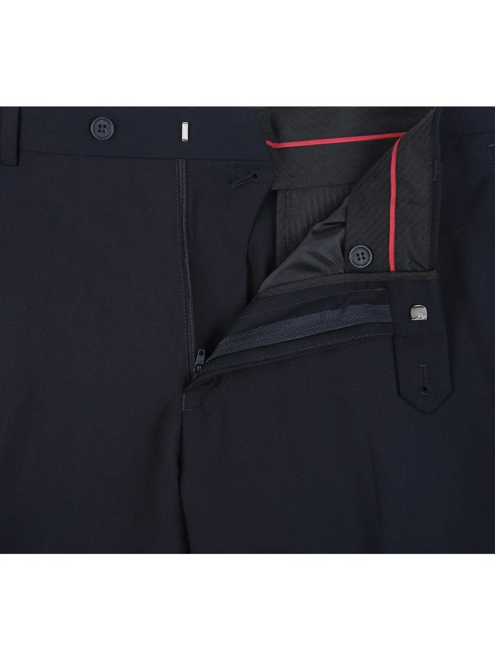Raphael Men's Washable Flat Front Slim Fit Navy Blue Dress Pants