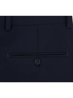 Raphael Men's Washable Flat Front Slim Fit Navy Blue Dress Pants