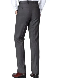 Raphael Men's Washable Flat Front Slim Fit Gray Dress Pants