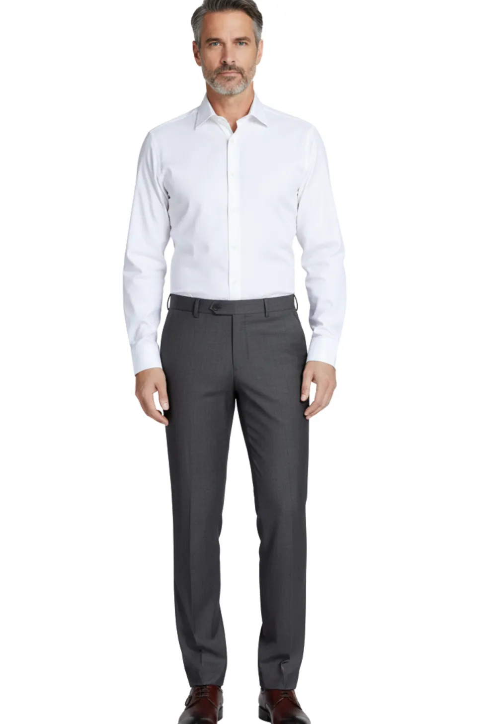 Raphael Men's Washable Flat Front Slim Fit Gray Dress Pants
