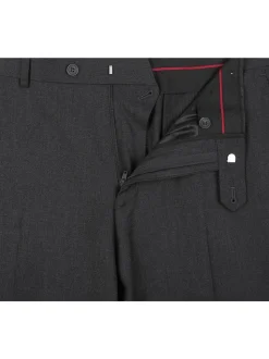Raphael Men's Washable Flat Front Slim Fit Gray Dress Pants