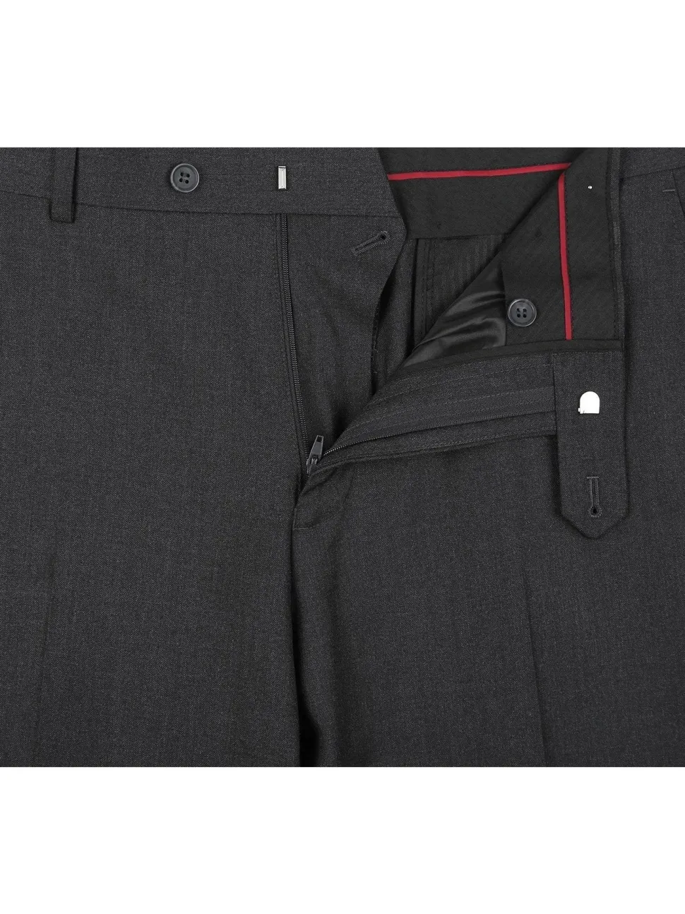Raphael Men's Washable Flat Front Slim Fit Gray Dress Pants