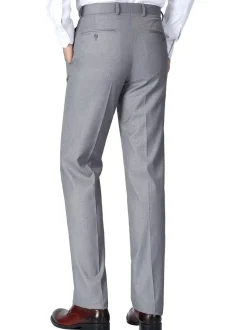 Raphael Men's Washable Flat Front Slim Fit Light Gray Dress Pants