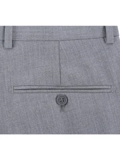Raphael Men's Washable Flat Front Slim Fit Light Gray Dress Pants