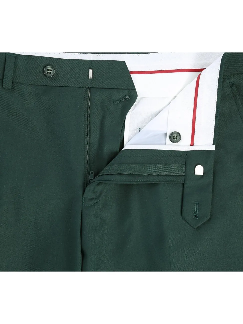 Raphael Men's Washable Flat Front Slim Fit Hunter Green Dress Pants