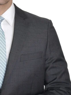 Raphael Modern Fit Solid Gray Two Button Wool Suit