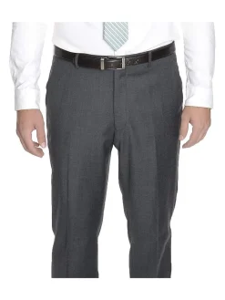 Raphael Modern Fit Solid Gray Two Button Wool Suit