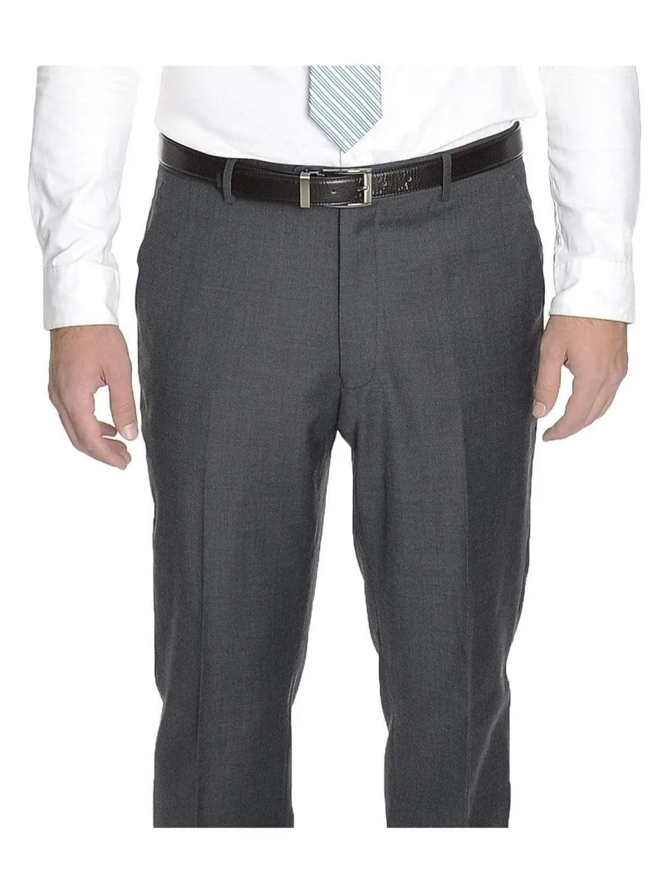 Raphael Modern Fit Solid Gray Two Button Wool Suit