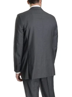 Raphael Modern Fit Solid Gray Two Button Wool Suit