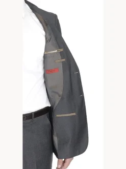 Raphael Modern Fit Solid Gray Two Button Wool Suit