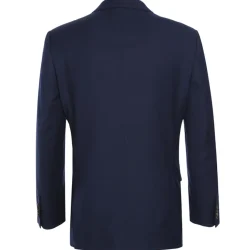 Raphael Navy Blue with Purple Lining Classic Fit Two-Button Notch Lapel Blazer