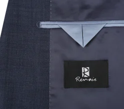 Raphael Navy Textured Notch Lapel Classic Fit Two Button Wool Suit
