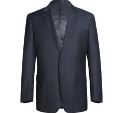 Raphael Navy Textured Notch Lapel Classic Fit Two Button Wool Suit