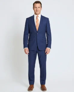 Raphael Regular Fit Solid Blue Two Button Suit