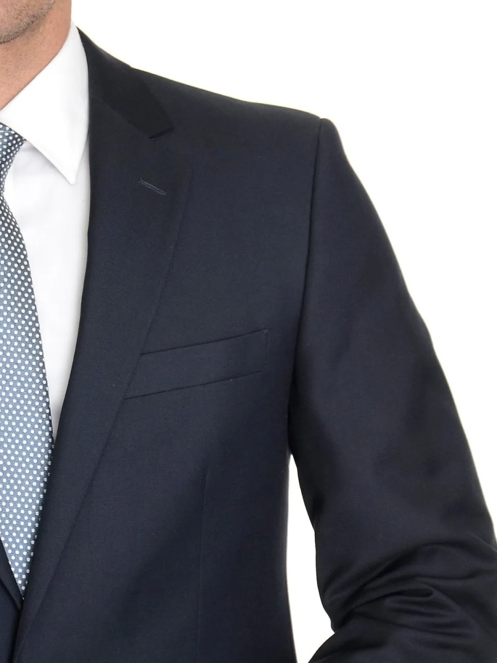 Raphael Regular Fit Solid Navy Blue Two Button Blazer