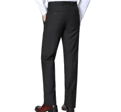 Raphael Slim Fit Solid Black Flat Front Wool Dress Pants
