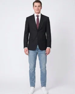 Raphael Slim Fit Solid Black Two Button Blazer Sportcoat