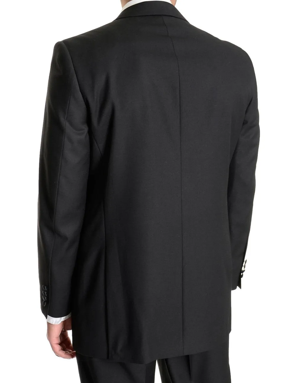 Raphael Slim Fit Solid Black Tuxedo Suit With Satin Stripe On Pant