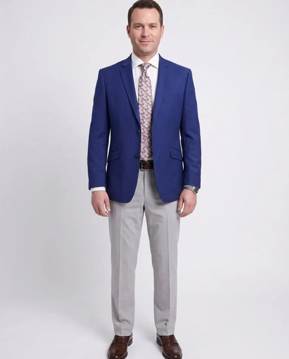 Raphael Slim Fit Solid French Blue Two Button Blazer Sportcoat