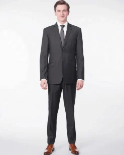 Raphael Slim Fit Solid Medium Gray Two Button Suit