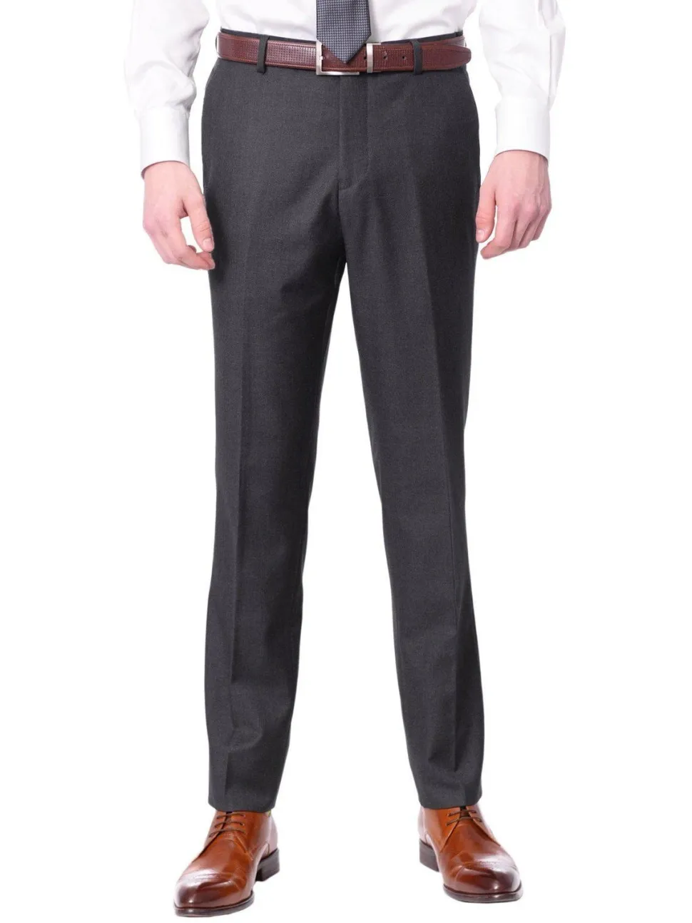 Raphael Slim Fit Solid Medium Gray Two Button Suit