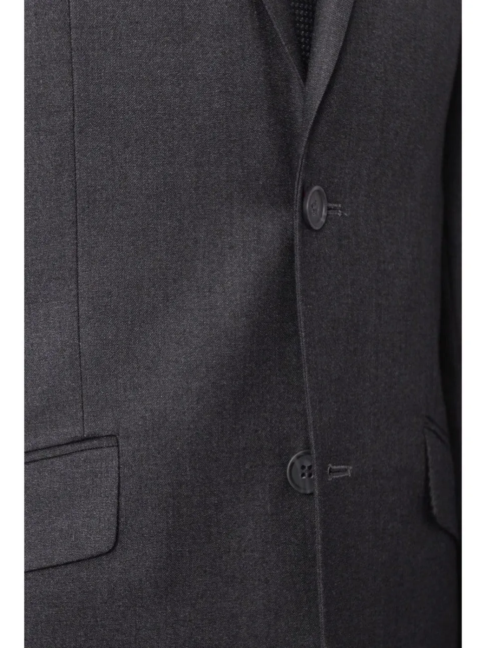 Raphael Slim Fit Solid Medium Gray Two Button Suit