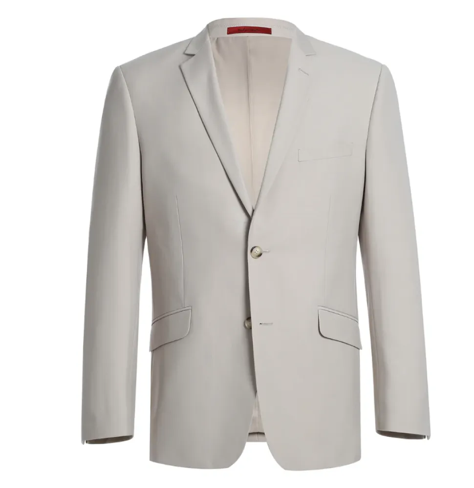 Raphael Solid Beige Notch Lapel Slim Fit Two Button Suit