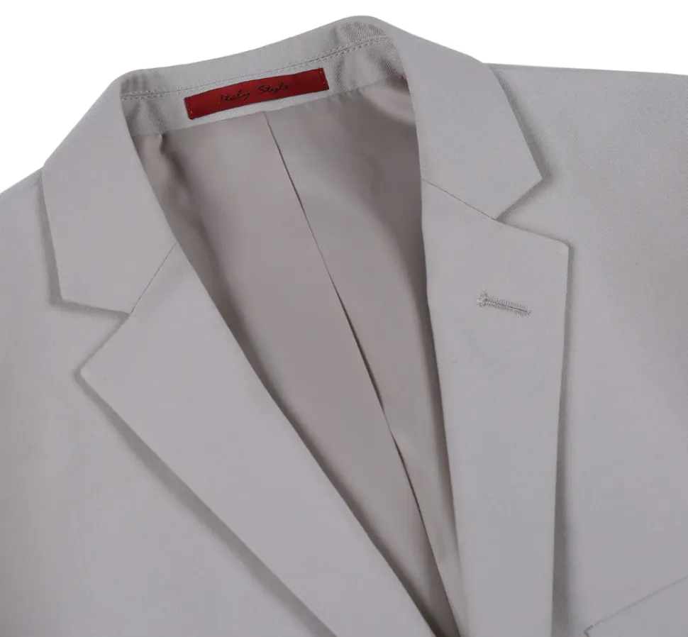 Raphael Solid Beige Notch Lapel Slim Fit Two Button Suit