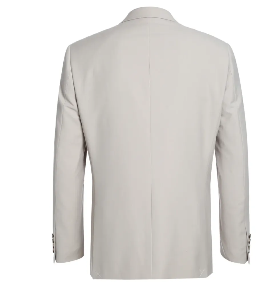 Raphael Solid Beige Notch Lapel Slim Fit Two Button Suit