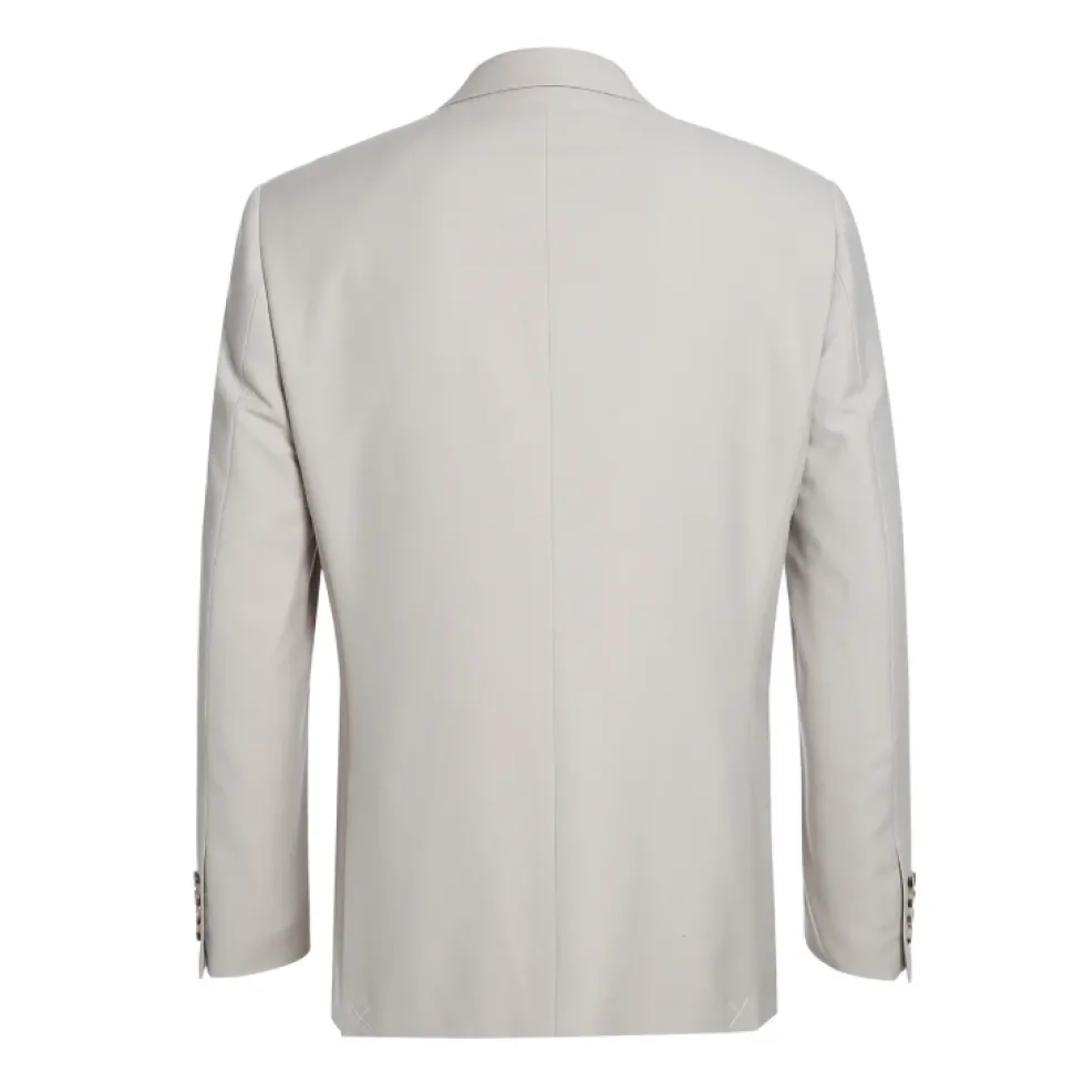 Raphael Solid Beige Notch Lapel Classic Fit Two Button Suit