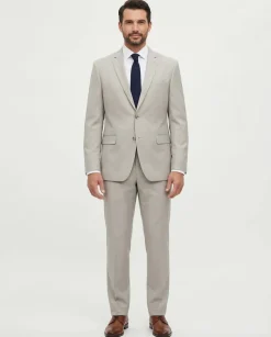 Raphael Solid Beige Notch Lapel Classic Fit Two Button Suit
