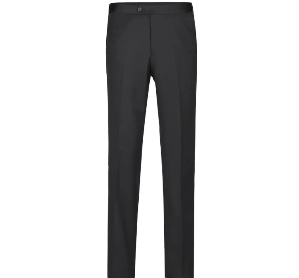 Raphael Solid Black Classic Fit 100% Wool Two Button Notch Lapel Tuxedo Suit