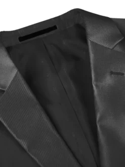 Raphael Solid Black Classic Fit Sharkskin Two Button Notch Lapel Suit