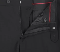 Raphael Solid Black Notch Lapel Slim Fit Stretch Two Button Suit