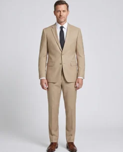 Raphael Solid Dark Tan Notch Lapel Slim Fit Two Button Suit