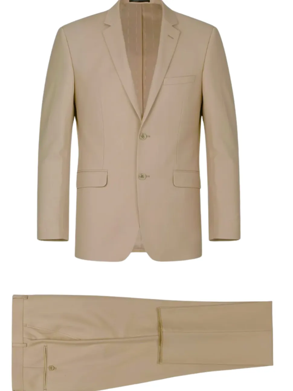 Raphael Solid Dark Tan Notch Lapel Slim Fit Two Button Suit