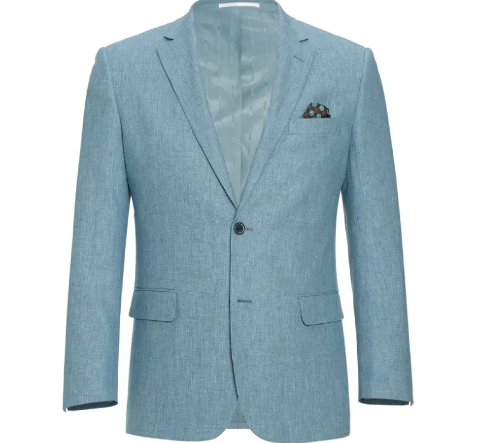 Raphael Solid Light Blue Slim Fit Notch Lapel Two Button Suit