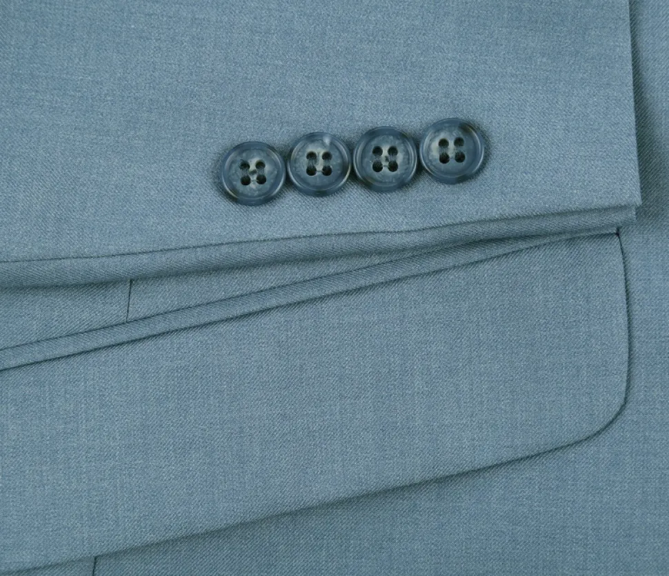 Raphael Solid Light Blue Slim Fit Notch Lapel Two Button Suit