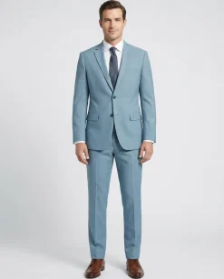 Raphael Solid Light Blue Slim Fit Notch Lapel Two Button Suit
