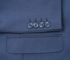 Raphael Solid Textured Blue Notch Lapel Classic Fit Two Button Suit