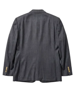 Romaster Charcoal Gray Wool Blend Slim Fit Double Breasted 2-Button Suit